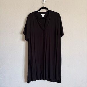 H&M woman’s casual midi dress L casual everyday minimalist chic v neck summer